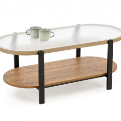 Стол журнальный HALMAR KAMALA прозрачный-натуральный