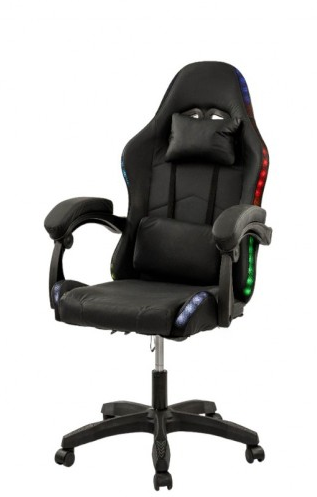 Кресло геймерское BIO- Тритон черный с LED подсветкой