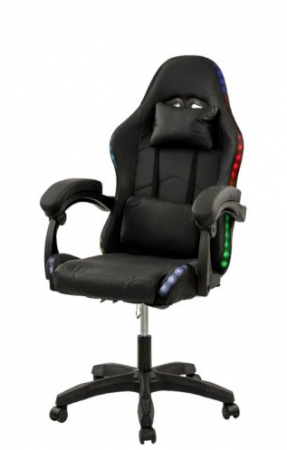 Кресло геймерское BIO- Тритон черный с LED подсветкой