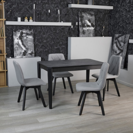 Стул кухонный Ont- Даниэль Серый черные ножки