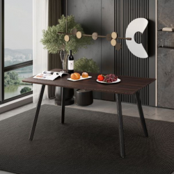 Стол обеденный AMF- Sheffield черный / темно-коричневый