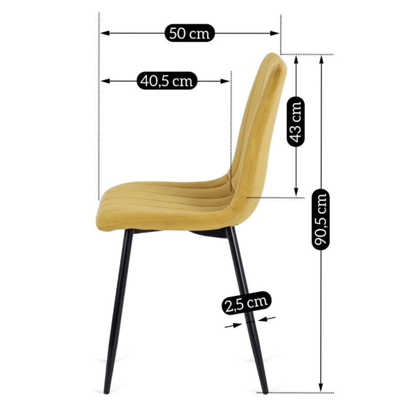 Стул обеденный MEBEL ELITE Lava горчичный велюр
