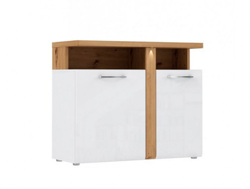 Комод на 2 двери Forte TULUZA TUZK221B (дуб артизан/белый глянец)
