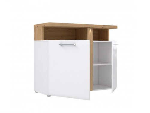 Комод на 2 двери Forte TULUZA TUZK221B (дуб артизан/белый глянец)