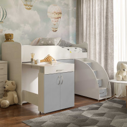 Кровать-комната + стол VRN- Bed Room 5 (серый)