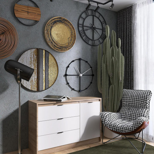 Большой комод EVR- Сити-1150 дуб Сонома + фасад белый