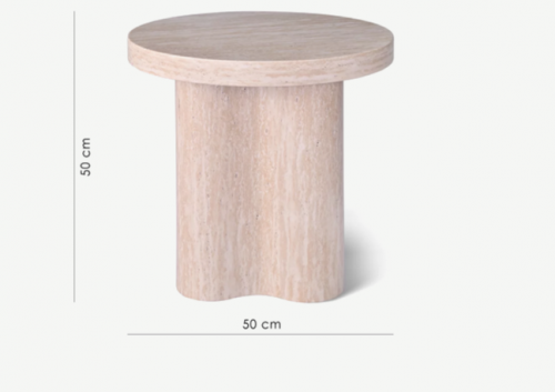 Стол кофейный CRV- Juan,Travertine top and base 50 см