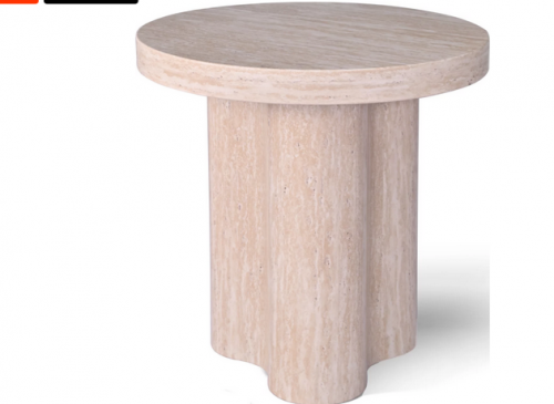 Стол кофейный CRV- Juan,Travertine top and base 50 см