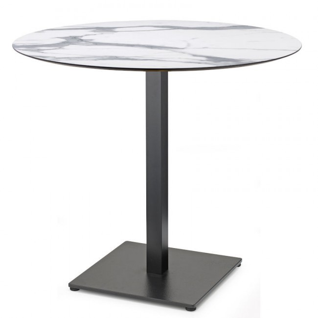 Стол для кафе VLL- SCAB Tiffany D70 (белый мрамор/черный)