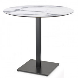 Стол для кафе VLL- SCAB Tiffany D70 (белый мрамор/черный)