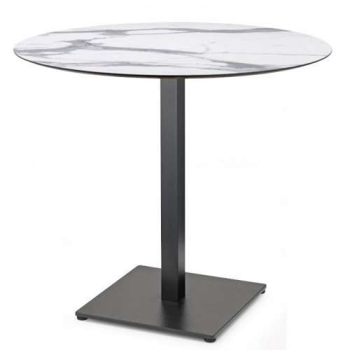 Стол для кафе VLL- SCAB Tiffany D70 (белый мрамор/черный)