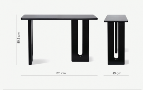 Консольный стол CRV- Arcade, Obsidian black,черный матовый