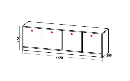 Комод 47х160х35 см KOD- КМ-ящ-детский