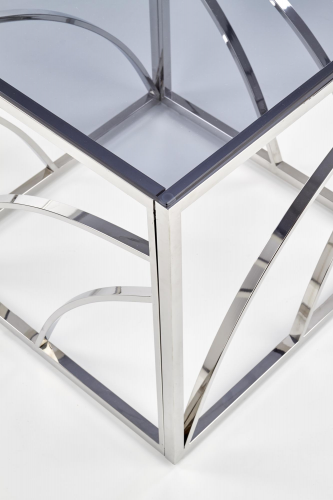 Стол журнальный квадратный стеклянный PL- Halmar UNIVERSE KWADRAT silver (серебряный)