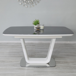 Стол модерн premium Evro- BELARDO DT9923 Grey/White Gloss 140*90