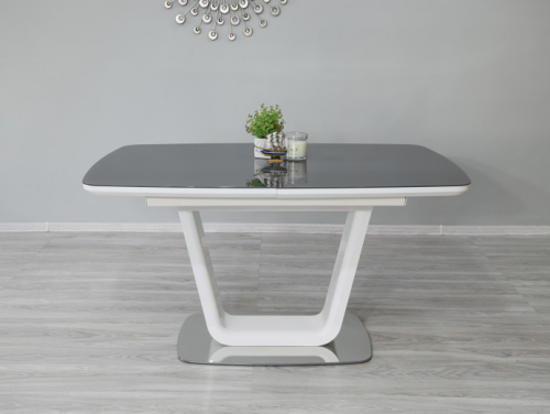 Стол модерн premium Evro- BELARDO DT9923 Grey/White Gloss 140*90