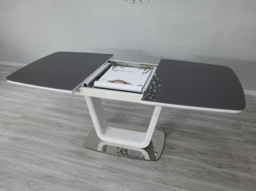 Стол модерн premium Evro- BELARDO DT9923 Grey/White Gloss 140*90