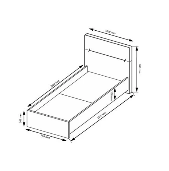 Кровать MRK- Фемели 90х200 c каркасом