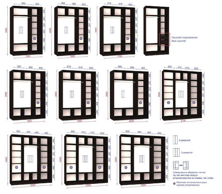 Шкаф-купе MLX- Стандарт 1 (фотопечать, 2 двери)