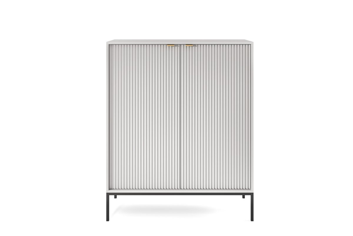 Комод высокий Perfect Home Новая/Nova 2-дверный с черными ножками K104 Серый