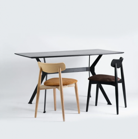 Стол обеденный LVK- Stealth 160 х 90 черные ноги/ черный дуб