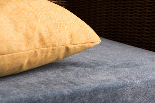 Диван - кровать из натурального ротанга CRU- Уго голубой матрас (go0001)
