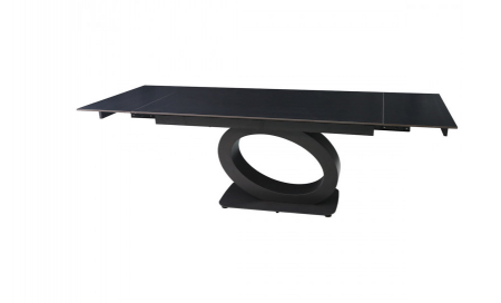 Стол раскладной INI- OVIDIO CERAMIC 160(240)*90 черный мат/ черный каркас