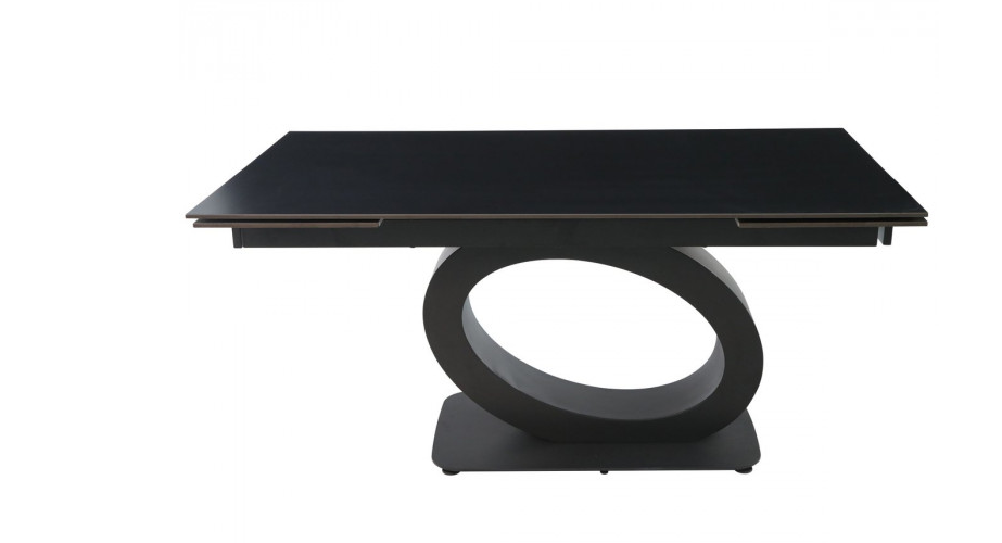 Стол раскладной INI- OVIDIO CERAMIC 160(240)*90 черный мат/ черный каркас