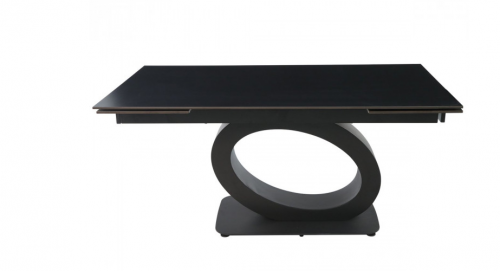 Стол раскладной INI- OVIDIO CERAMIC 160(240)*90 черный мат/ черный каркас