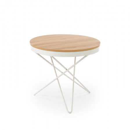 Стол журнальный HALMAR LEILA натуральный-белый