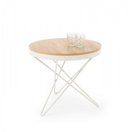 Стол журнальный HALMAR LEILA натуральный-белый