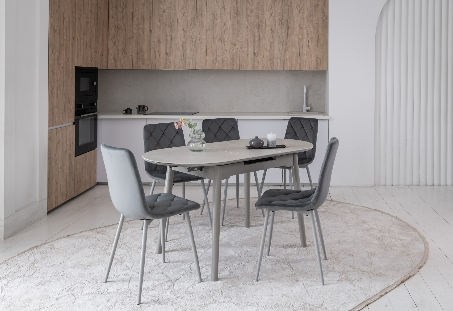 Стол керамический раскладной VTR- TM-85 (бардилио лайт/серый)