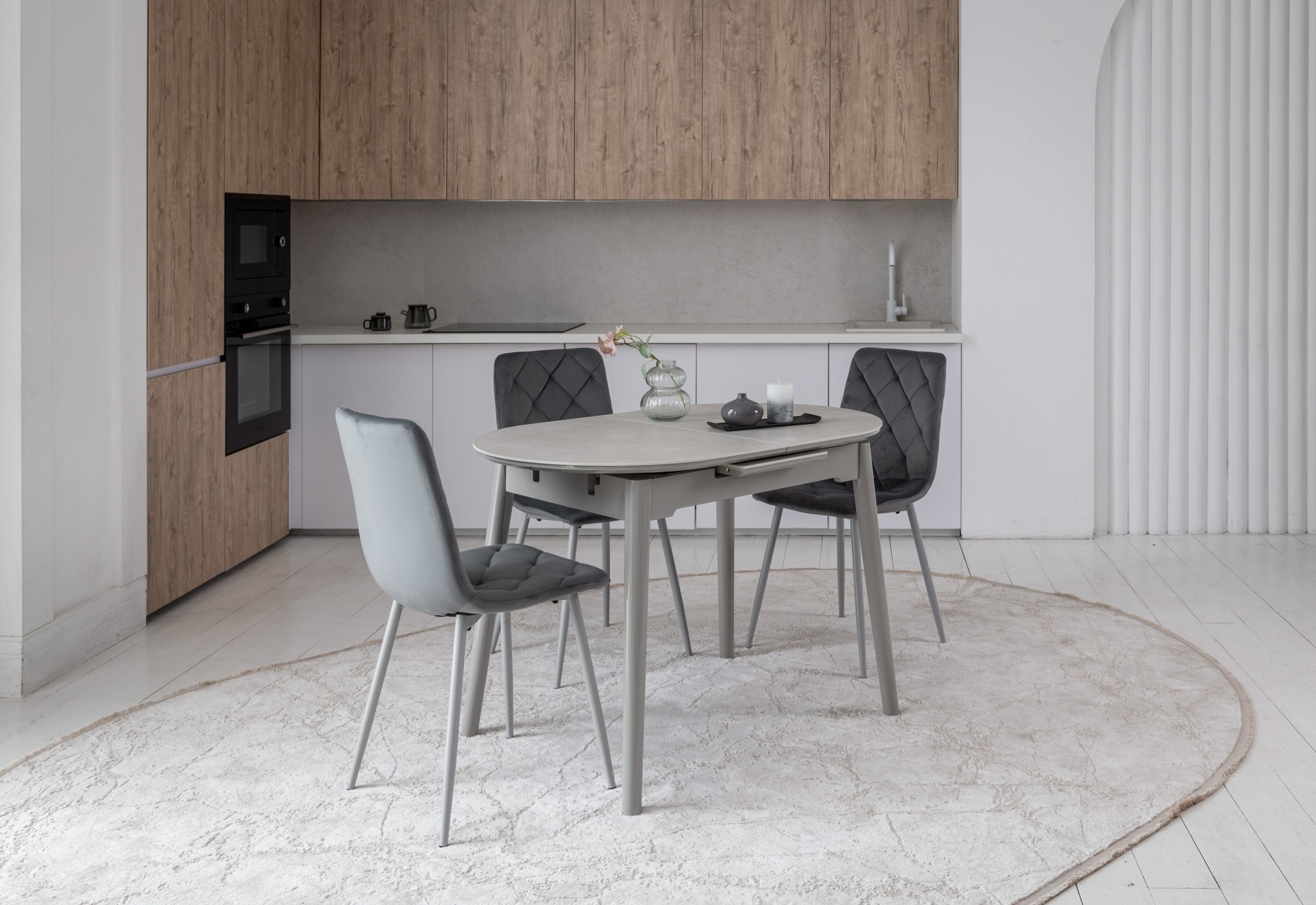 Стол керамический раскладной VTR- TM-85 (бардилио лайт/серый)