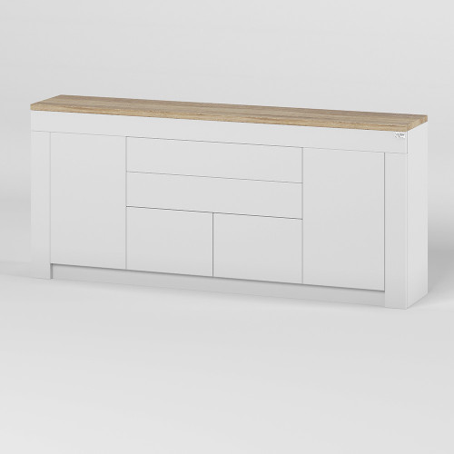 Большой комод Ларри-2 Нимфея альба/Дуб сонома (LION-041064) ТОП