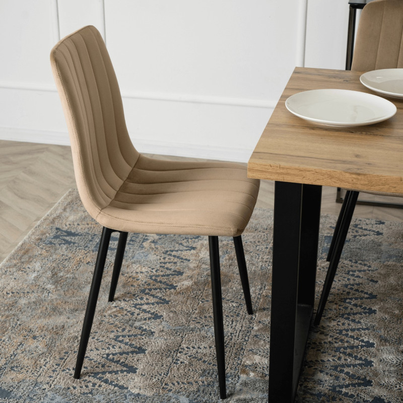 Стул обеденный MEBEL ELITE Lava бежевый велюр 