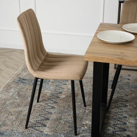 Стул обеденный MEBEL ELITE Lava бежевый велюр 