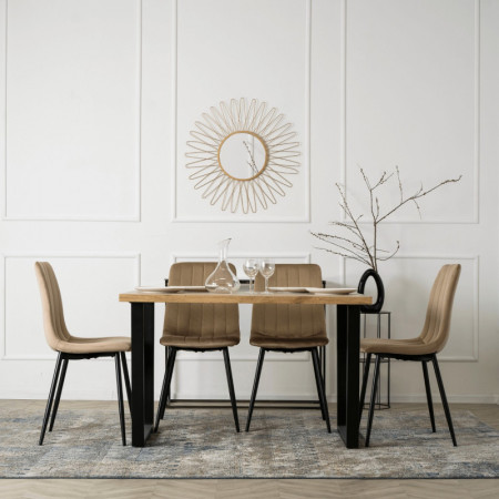 Стул обеденный MEBEL ELITE Lava бежевый велюр 