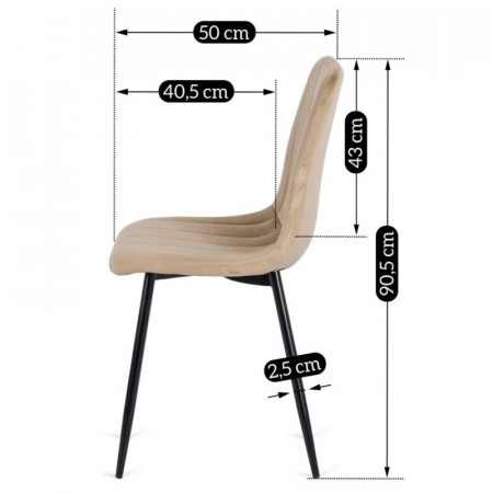 Стул обеденный MEBEL ELITE Lava бежевый велюр 