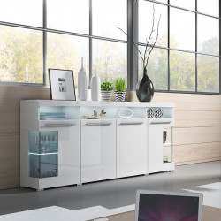 Комод на 4 двери Helvetia INDIA 2497DE42 (белый/белый глянец)