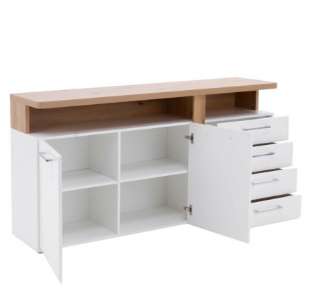 Комод на 2 двери и 4 ящика Forte TULUZA TUZK231B (дуб артизан/белый глянец)