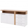 Комод на 2 двери и 4 ящика Forte TULUZA TUZK231B (дуб артизан/белый глянец)