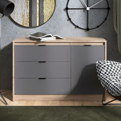 Большой комод EVR- Сити-1150 дуб Сонома + фасад графит