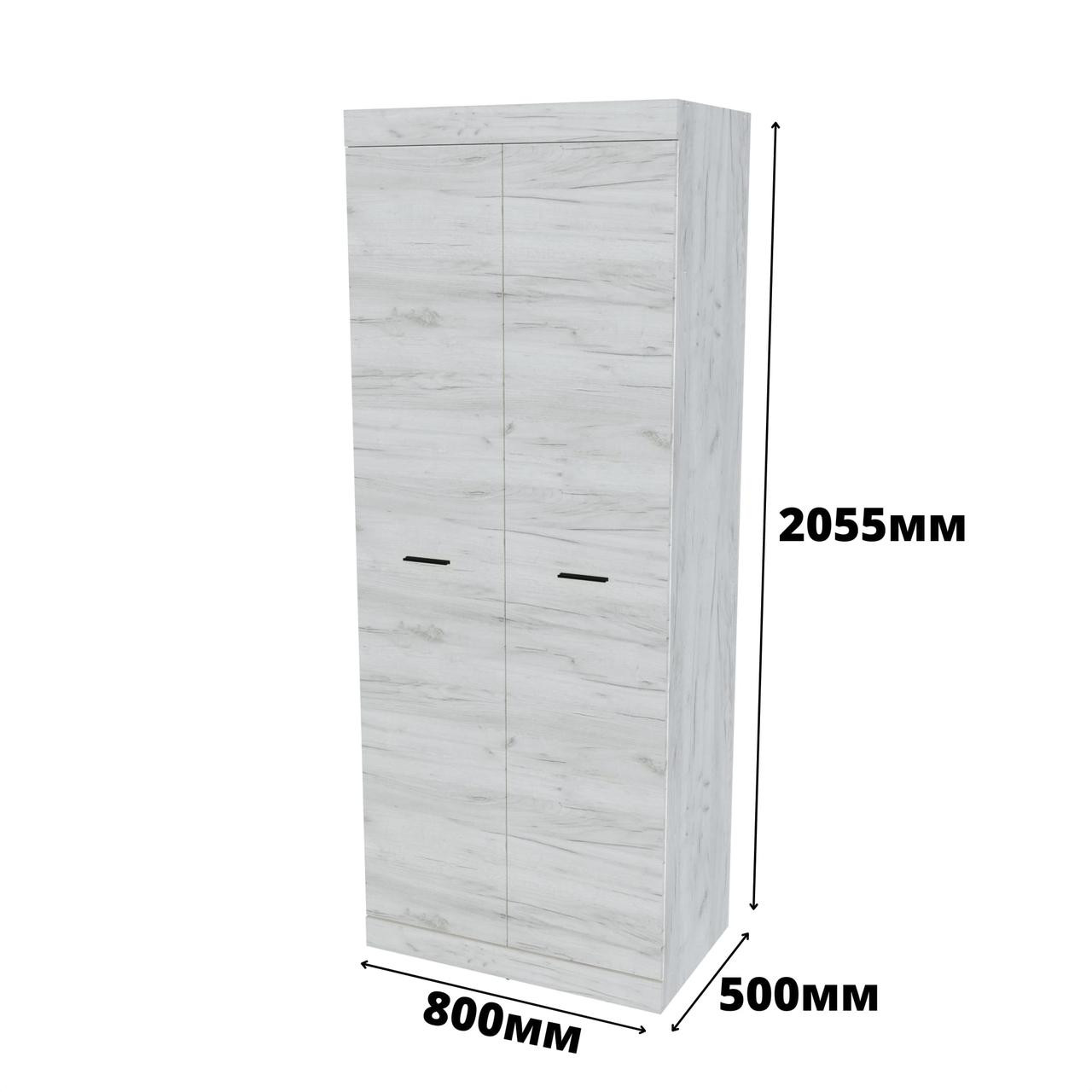 Шкаф распашной на 2 двери EVR- Соната-800 крафт белый