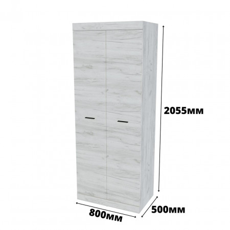 Шкаф распашной на 2 двери EVR- Соната-800 крафт белый