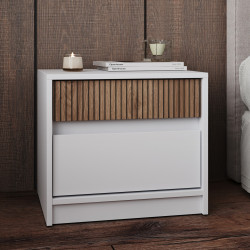 Тумба прикроватная EVR- Стайл-500 белый + фасад каннела