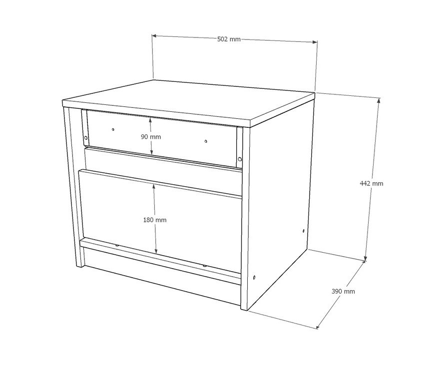 Тумба прикроватная EVR- Стайл-500 белый + фасад каннела
