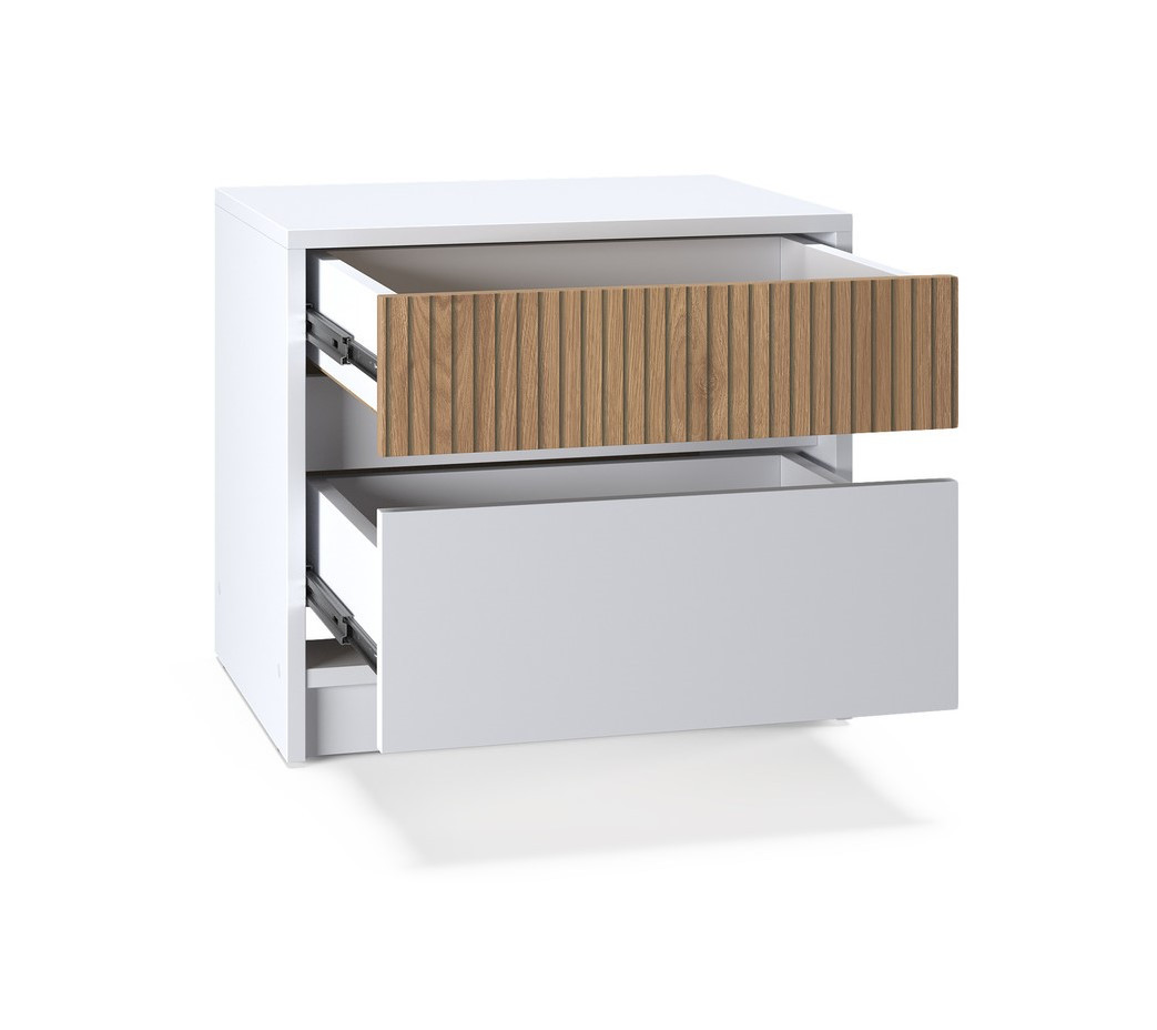 Тумба прикроватная EVR- Стайл-500 белый + фасад каннела