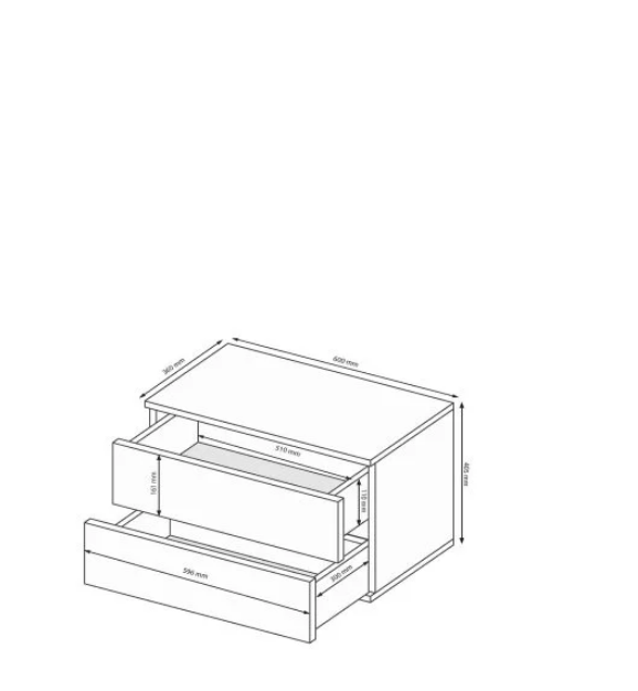 Тумба прикроватная MRK- Лилу 2 шх Глянец Кашемир