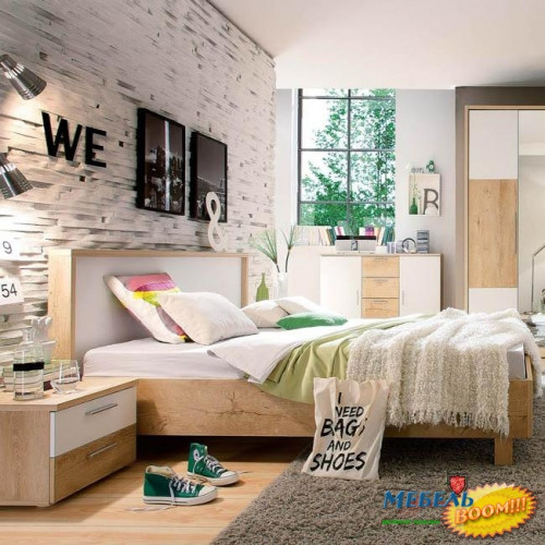 Кровать с двумя тумбами Helios (Гелиос) PL- Helvetia