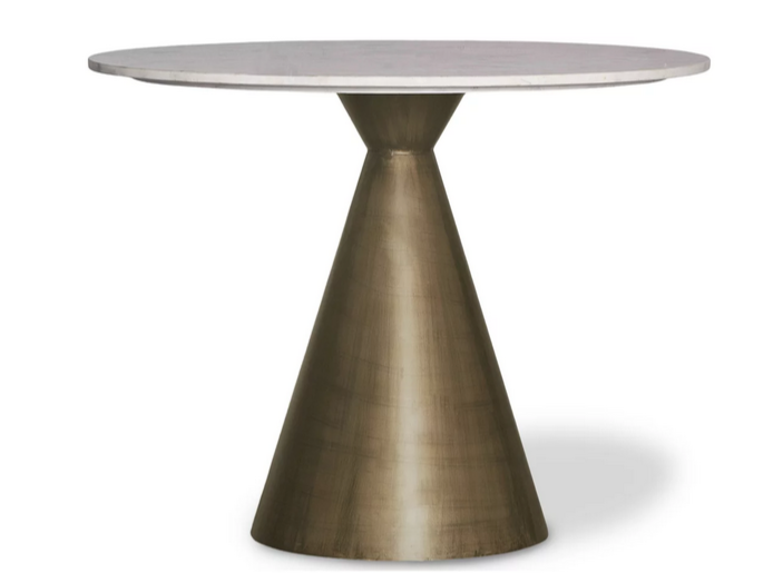 Стол обеденный CRV- Conus, Arctic ice top aged brass finish 100 см,белый